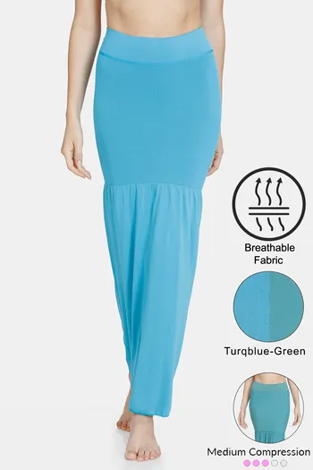 Buy Zivame All Day Flared Mermaid Reversible Saree Shapewear - Turq Blue Green